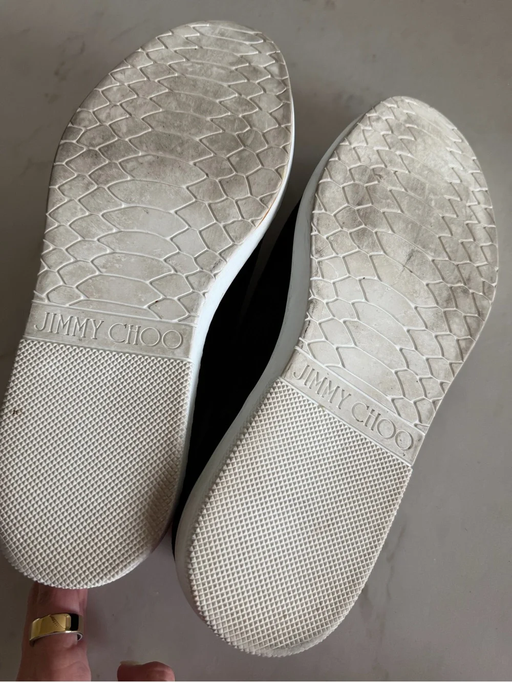 Jimmy Choo Black Suede Double Monk Strap Sneakers